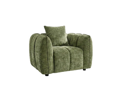 Venice Olive Green Fabric Armchair