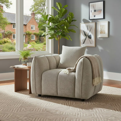 Venice Beige Fabric Armchair