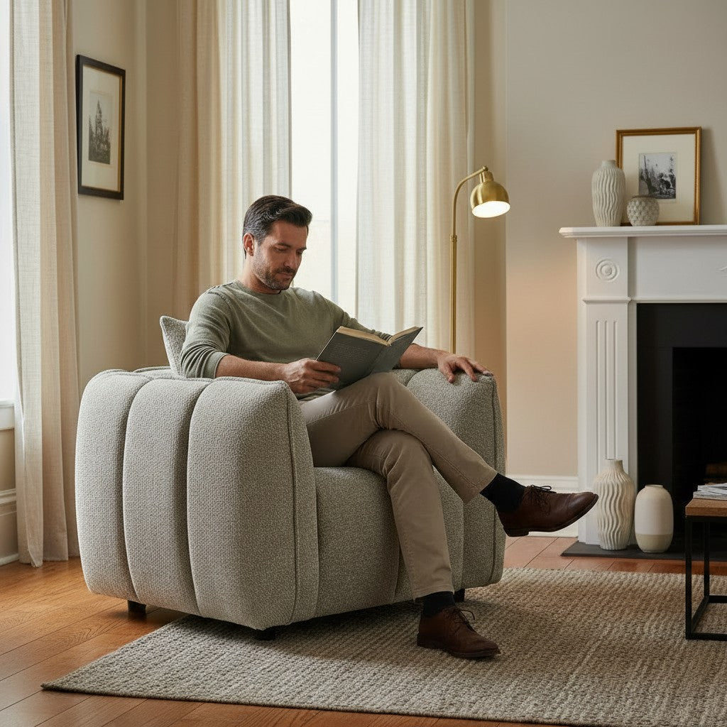 Venice Beige Fabric Armchair