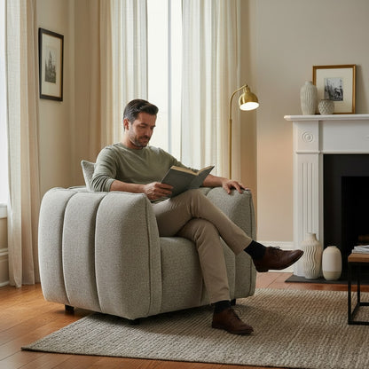 Venice Beige Fabric Armchair