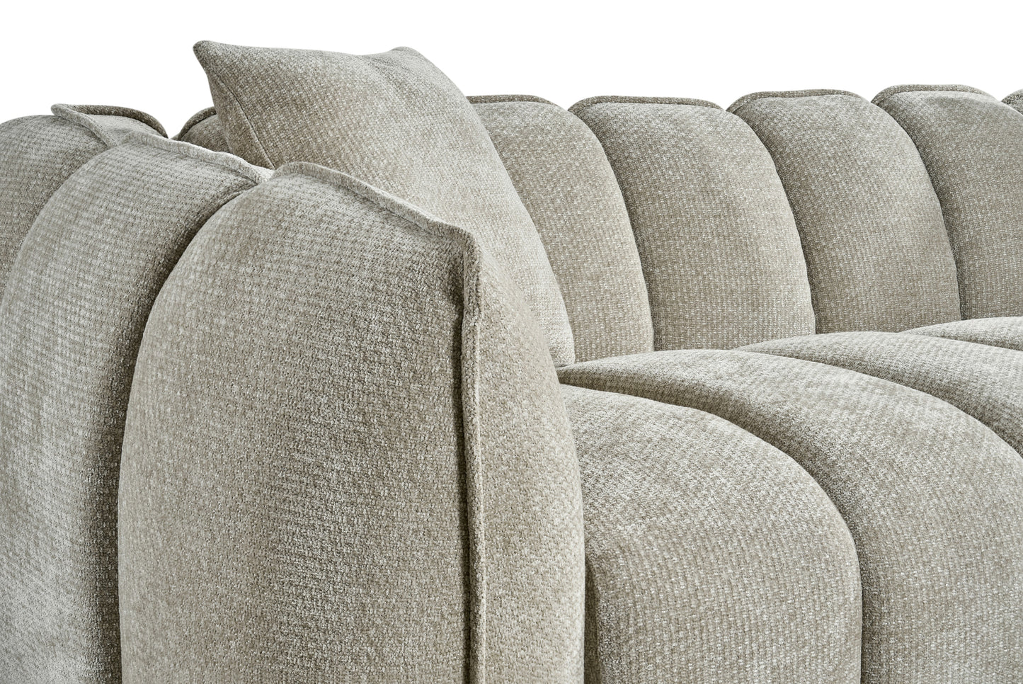 Venice Beige Cream Fabric 3 Seater Sofa