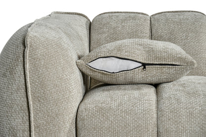 Venice Beige Cream Fabric 3 Seater Sofa