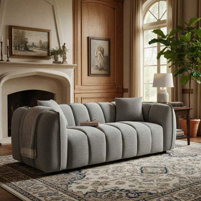 Venice Grey Fabric 3 Seater Sofa