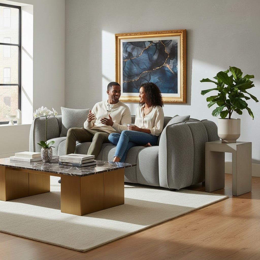 Venice Grey Fabric 3 Seater Sofa