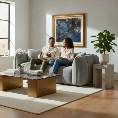 Venice Grey Fabric 3 Seater Sofa