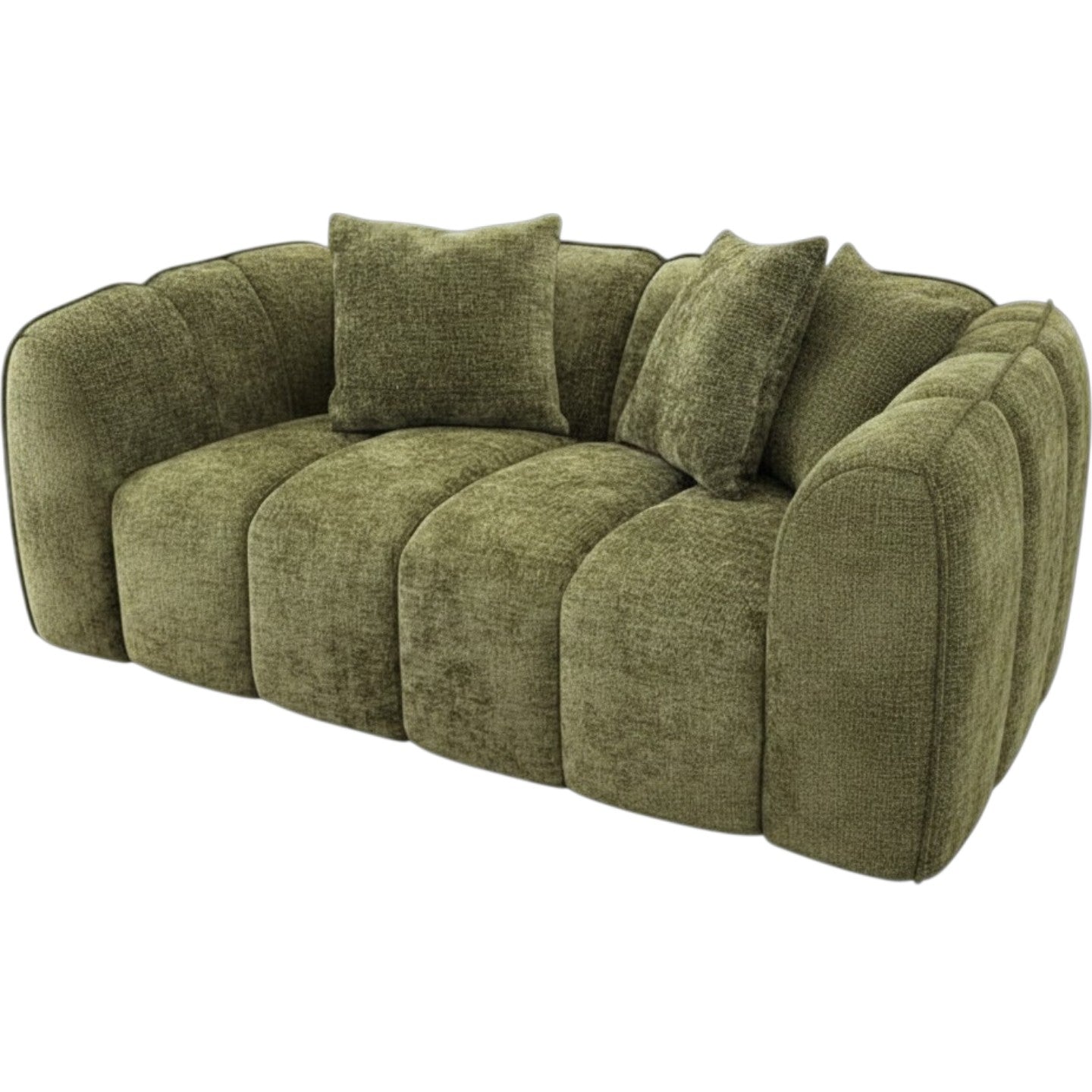 Venice Olive Green Fabric 2 Seater Sofa