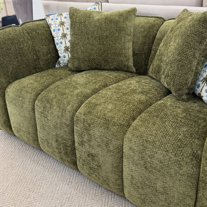 Venice Olive Green Fabric 2 Seater Sofa