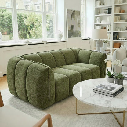 Venice Olive Green Fabric 2 Seater Sofa