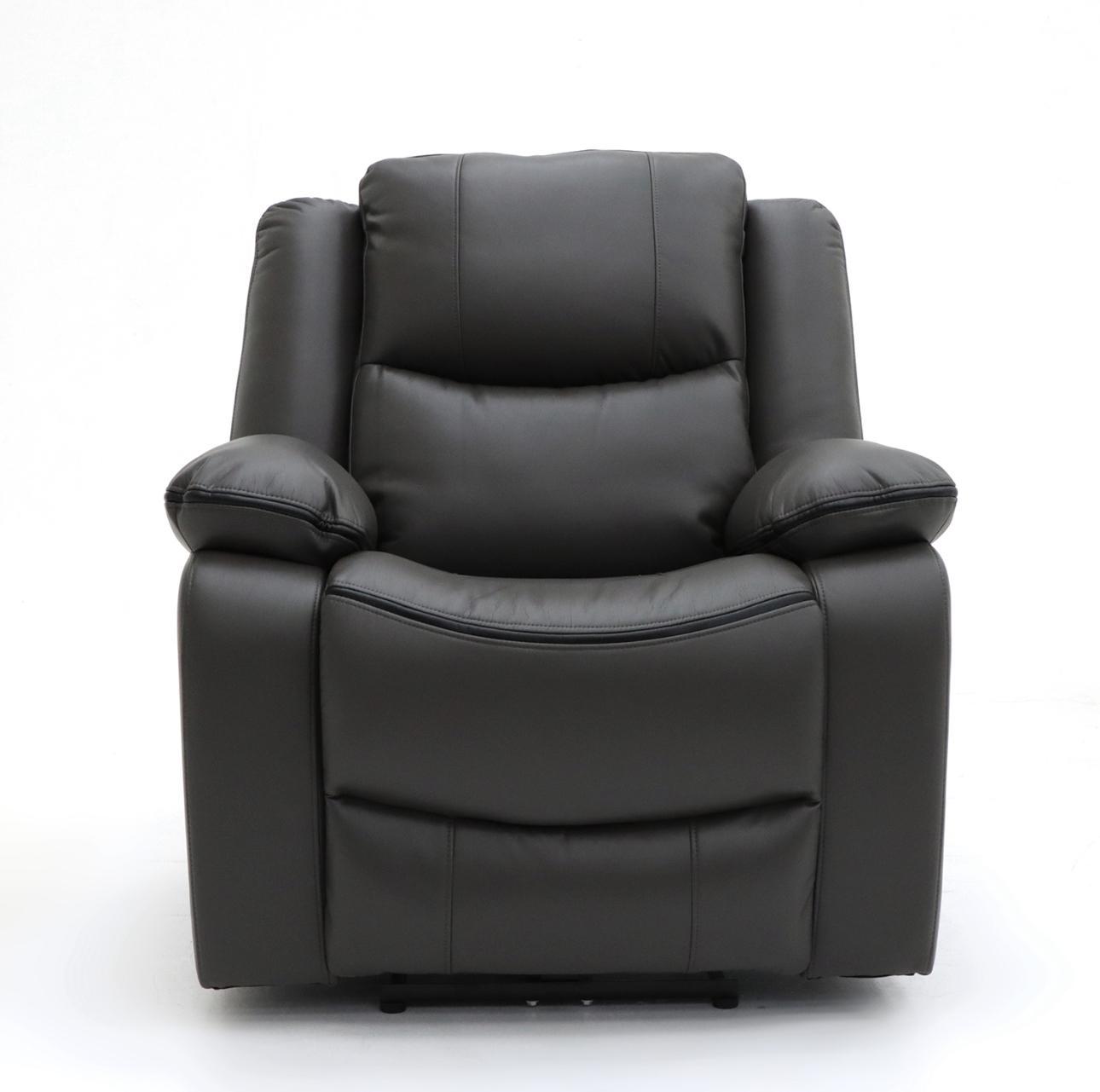 Harald Electric Recliner Grey Leather Armchair