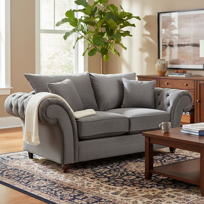 Windsor Fullback Grey Fabric 2 Seater Sofa