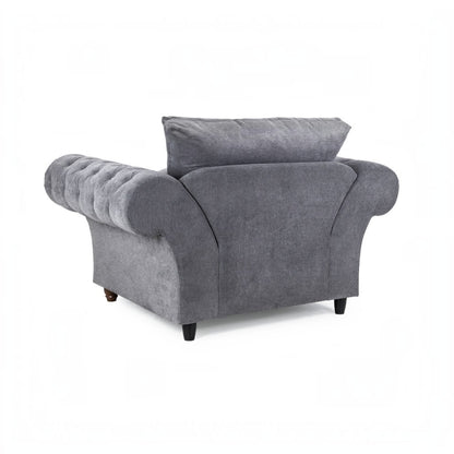 Windsor Fullback Grey Fabric Armchair