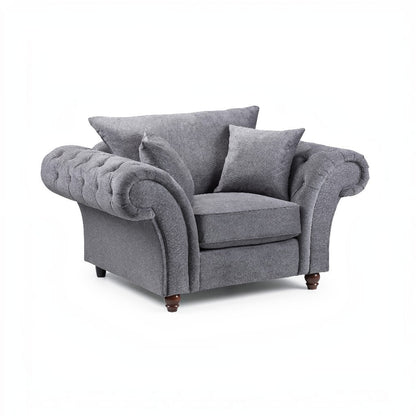 Windsor Fullback Grey Fabric Armchair