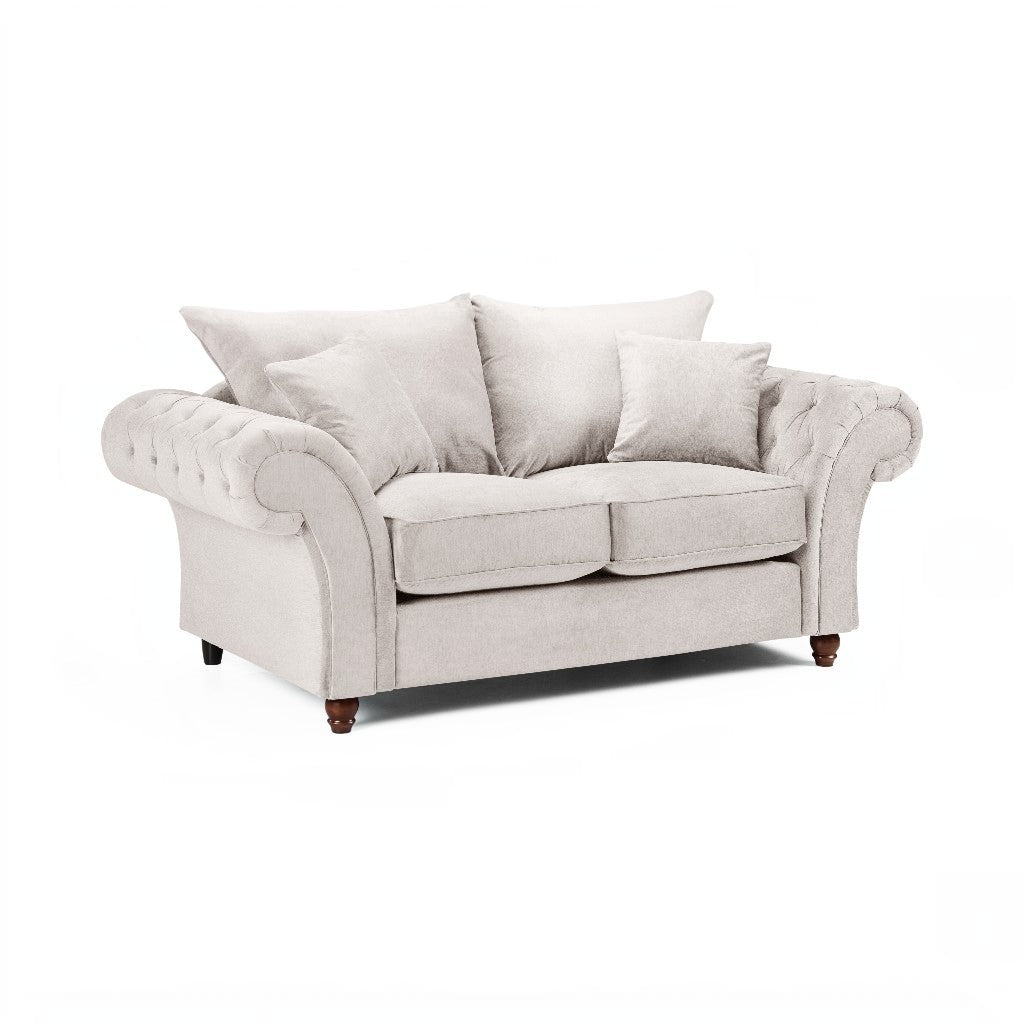 Windsor Fullback Stone Beige Fabric 2 Seater Sofa