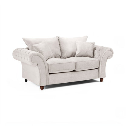 Windsor Fullback Stone Beige Fabric 2 Seater Sofa