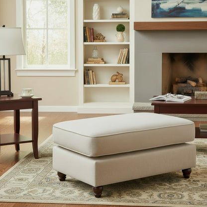 Windsor Fullback Stone Beige Fabric Footstool