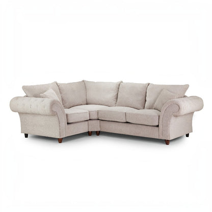 Windsor Fullback Stone Beige Fabric Left Hand L-Shape Corner Sofa