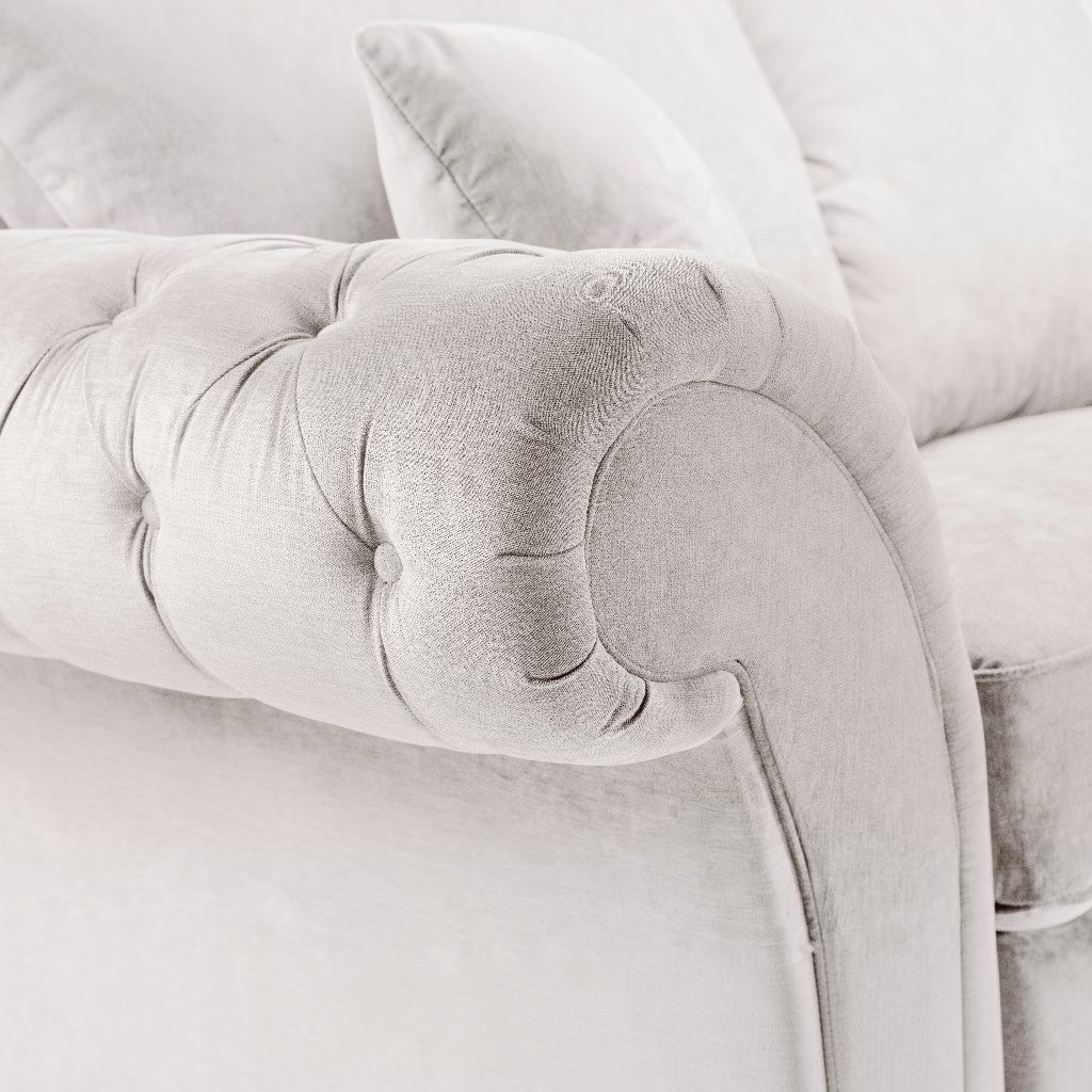 Windsor Fullback Stone Beige Fabric Left Hand L-Shape Corner Sofa
