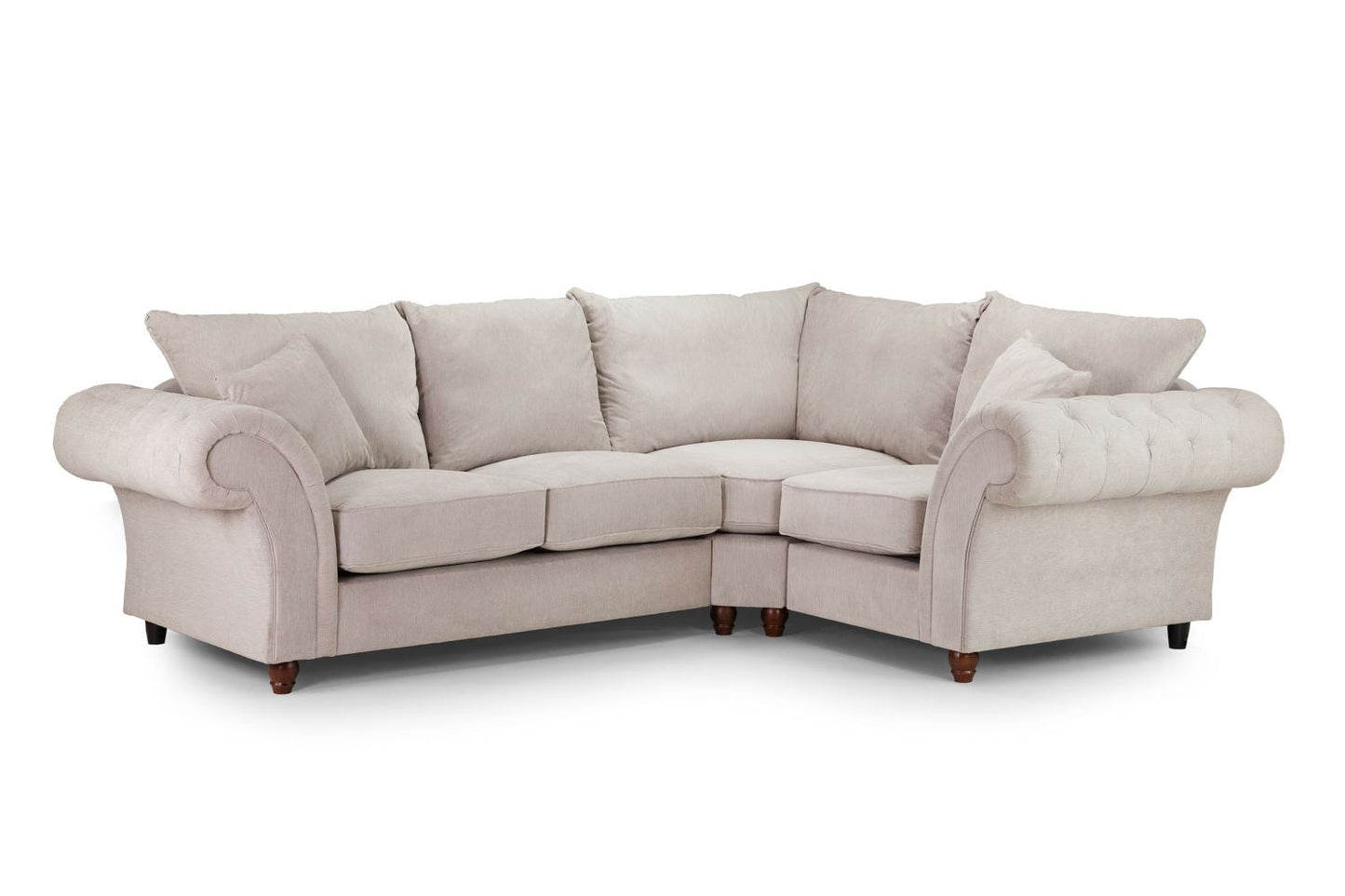 Windsor Fullback Stone Beige Fabric Right Hand L-Shape Corner Sofa
