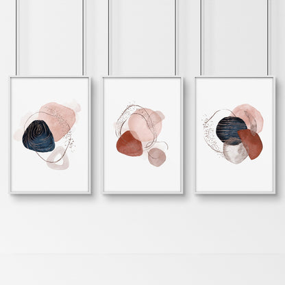 Abstract print for bedroom | set of 3 wall art prints