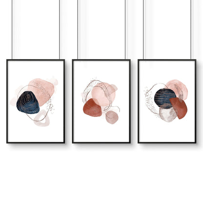 Abstract print for bedroom | set of 3 wall art prints