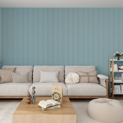 Acoustic Wall Panels In Baby Blue With Black Backing