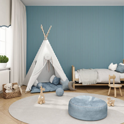 Acoustic Wall Panels In Baby Blue With Black Backing