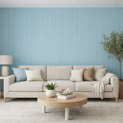 Acoustic Wall Panels In Baby Blue With White Backing