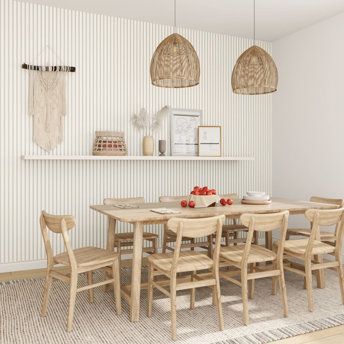 Acoustic Wall Panels in Off White Scallop with White Backing