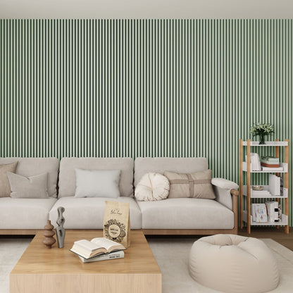 Acoustic Wall Panels In Pastel Green With Black Backing