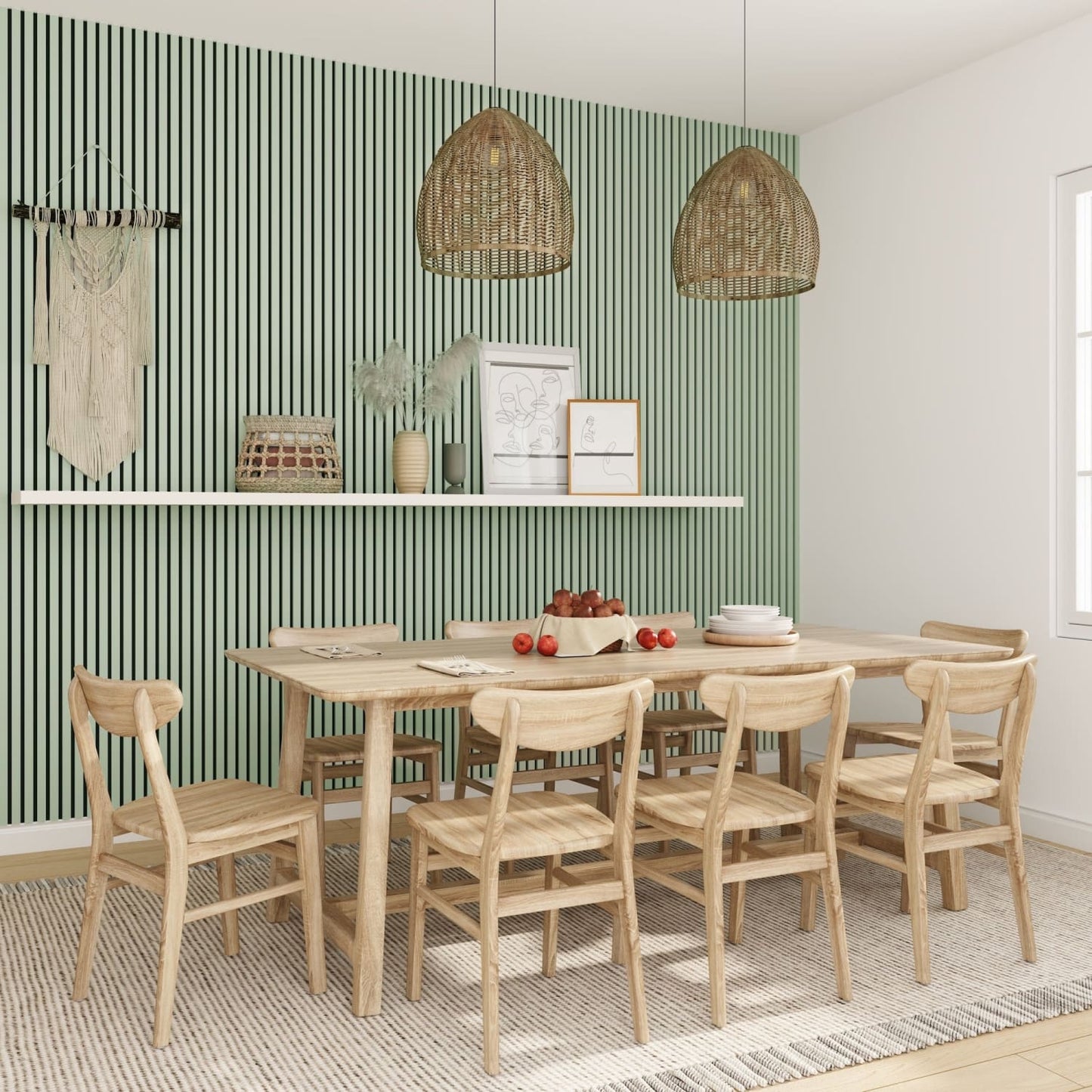 Acoustic Wall Panels In Pastel Green With Black Backing