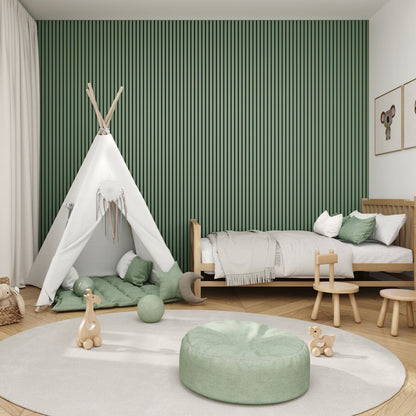 Acoustic Wall Panels in Vintage Sage Green with Black Backing