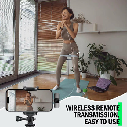 Wireless Lavalier Microphone - Mini Windproof Wool Mic for iPhone 16, Perfect for Vlogs & YouTube Recording