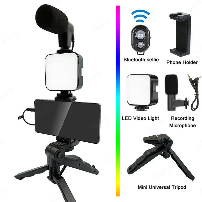 Smartphone Video Kit – LED Light, Tripod & Microphone for Pro Content