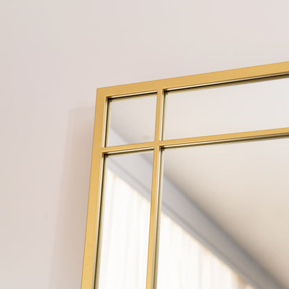 Aimi - Full Length Gold Metal Rectangle Window Mirror - 200cm x 120cm