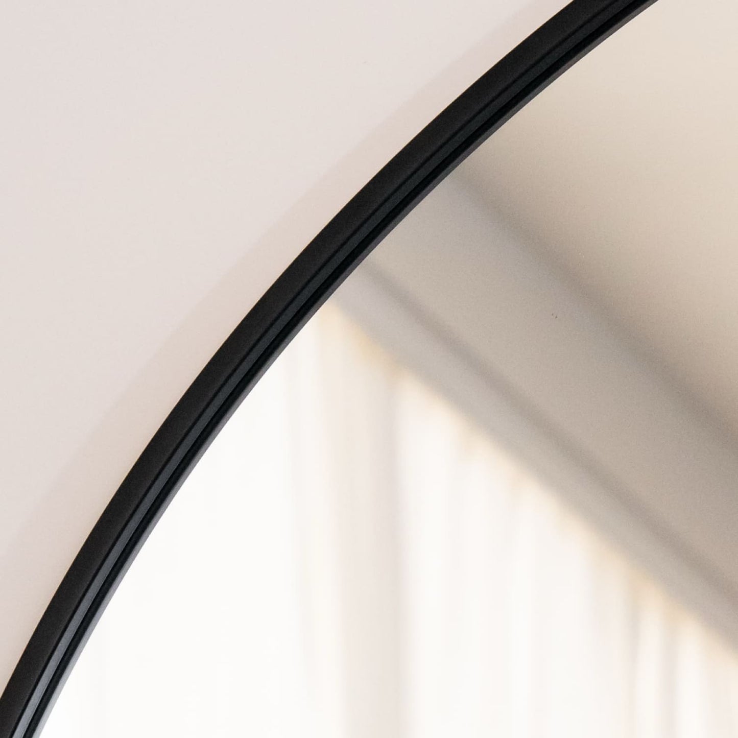 Akiko - Full Length Black Metal Arched Mirror - 180cm x 105cm.