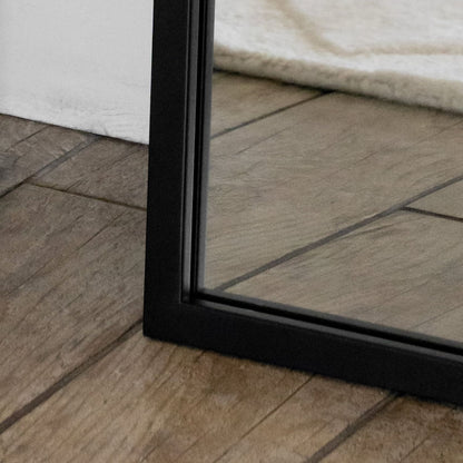 Akiko - Full Length Black Metal Arched Mirror - 180cm x 105cm.