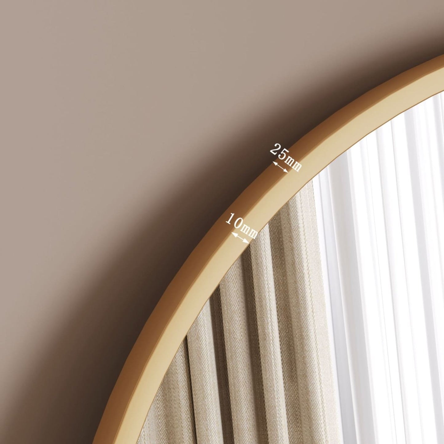 Akiko - Full Length Gold Metal Arched Mirror - 180cm x 90cm