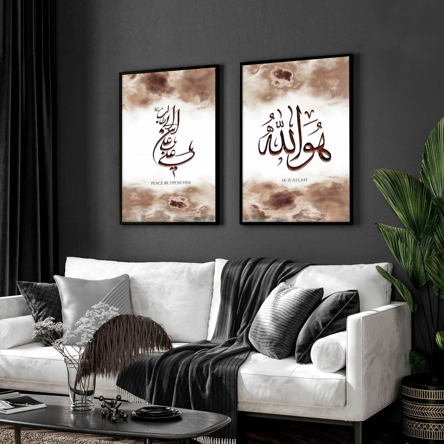 Arabic calligraphy wall art | Set of 2 wall art prints