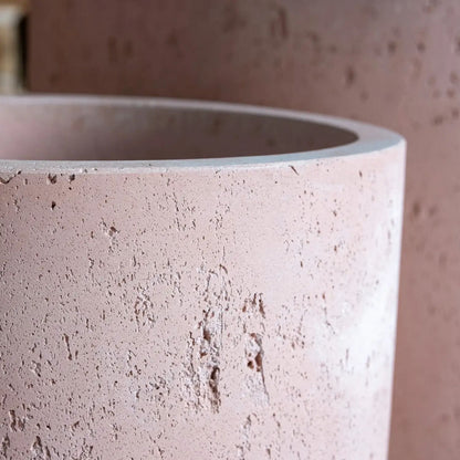 Aurella | Blushstone – 85cm XXL Concrete Cylinder Planter – 365L Round Plant Pot