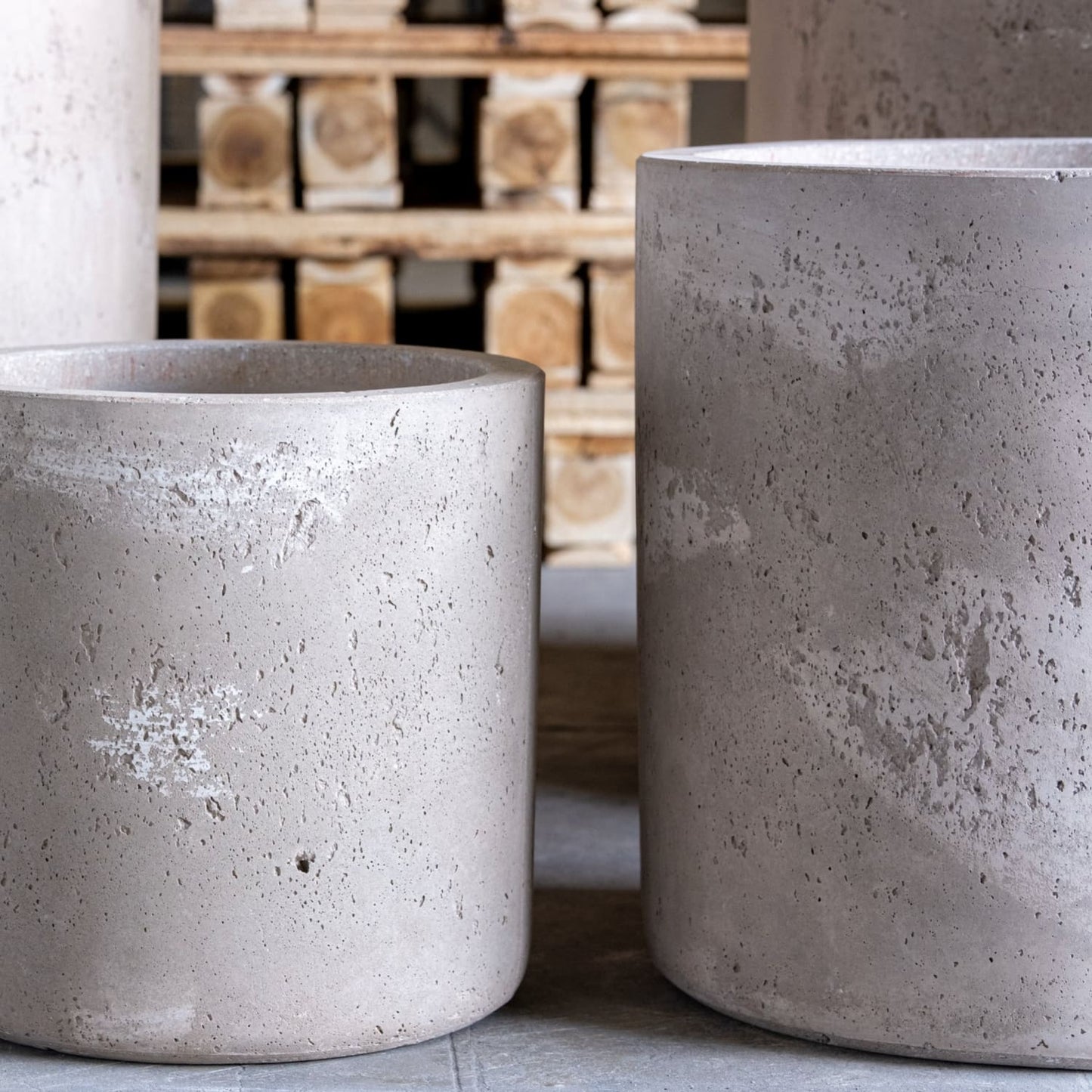 Aurella | Truffle – 70cm Extra Large Concrete Cylinder Planter – 199L Round Plant Pot