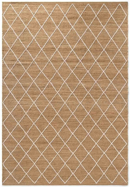 Jute Rug Kunu Natural Handwoven Diamond Design