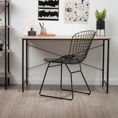 Bradbury Grey Oak Veneer Desk with Metal Frame