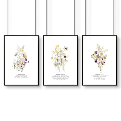 Christian art modern for bedroom | set of 3 wall art prints