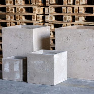Cubrosa | Truffle – 30cm Medium Concrete Square Planter – 14L Cube Plant Pot