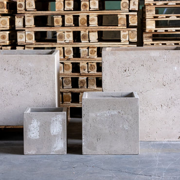 Cubrosa | Truffle – 55cm Large Square Concrete Planter – 115L Heavyweight Plant Pot