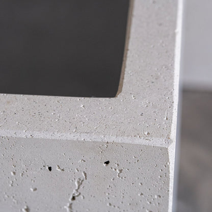 Cubrosa | White Mist – 30cm Medium Square Concrete Planter – 14L Block Plant Pot