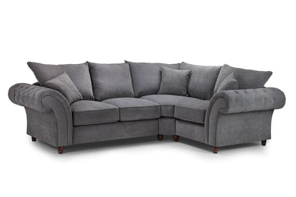 Windsor Fullback Grey Fabric Right Hand L-Shape Corner Sofa