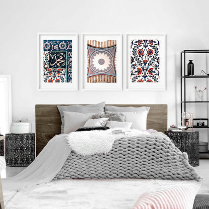 Islamic Art and geometry | set of 3 Bedroom wall art