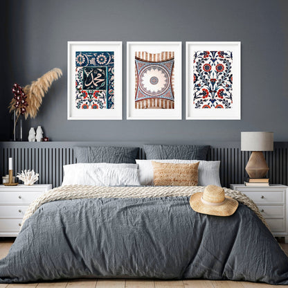 Islamic Art and geometry | set of 3 Bedroom wall art