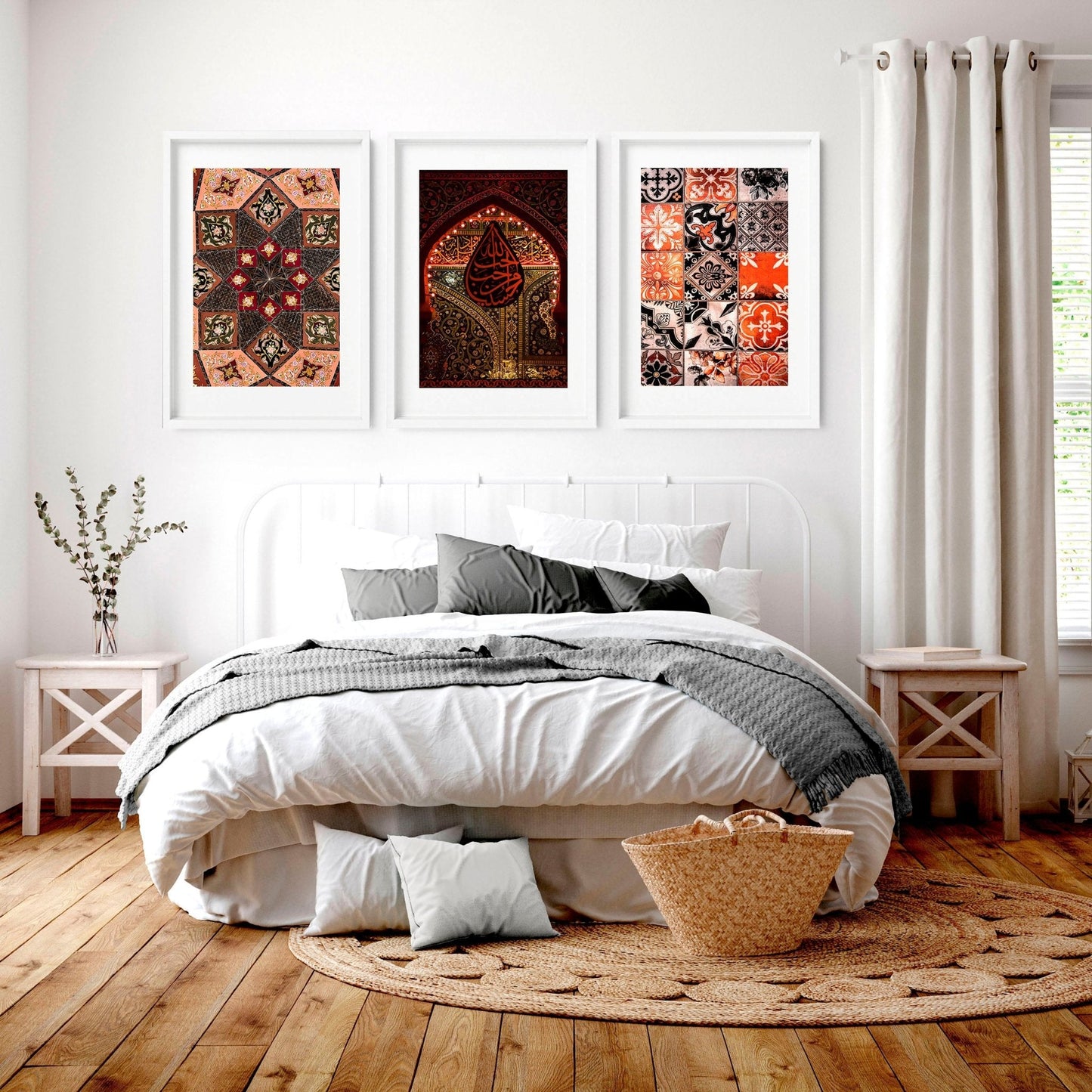 Islamic geometry patterns | set of 3 Bedroom wall art